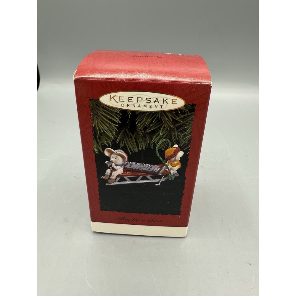 Hallmark Keepsake 1996 Time for a Treat Hershey’s Sled Ornament w/ Box